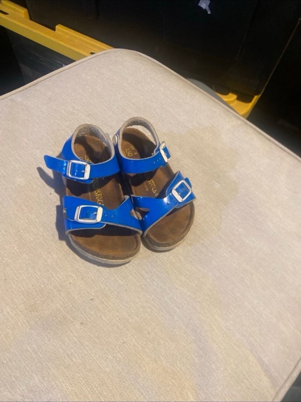 Birkenstock Blue Kids Patent Buckle Sandals